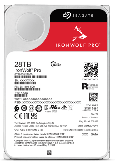 Жесткий диск для NAS систем 28Tb HDD Seagate IronWolf PRO SATA3 3.5" 7200 rpm 512Mb ST28000NT000