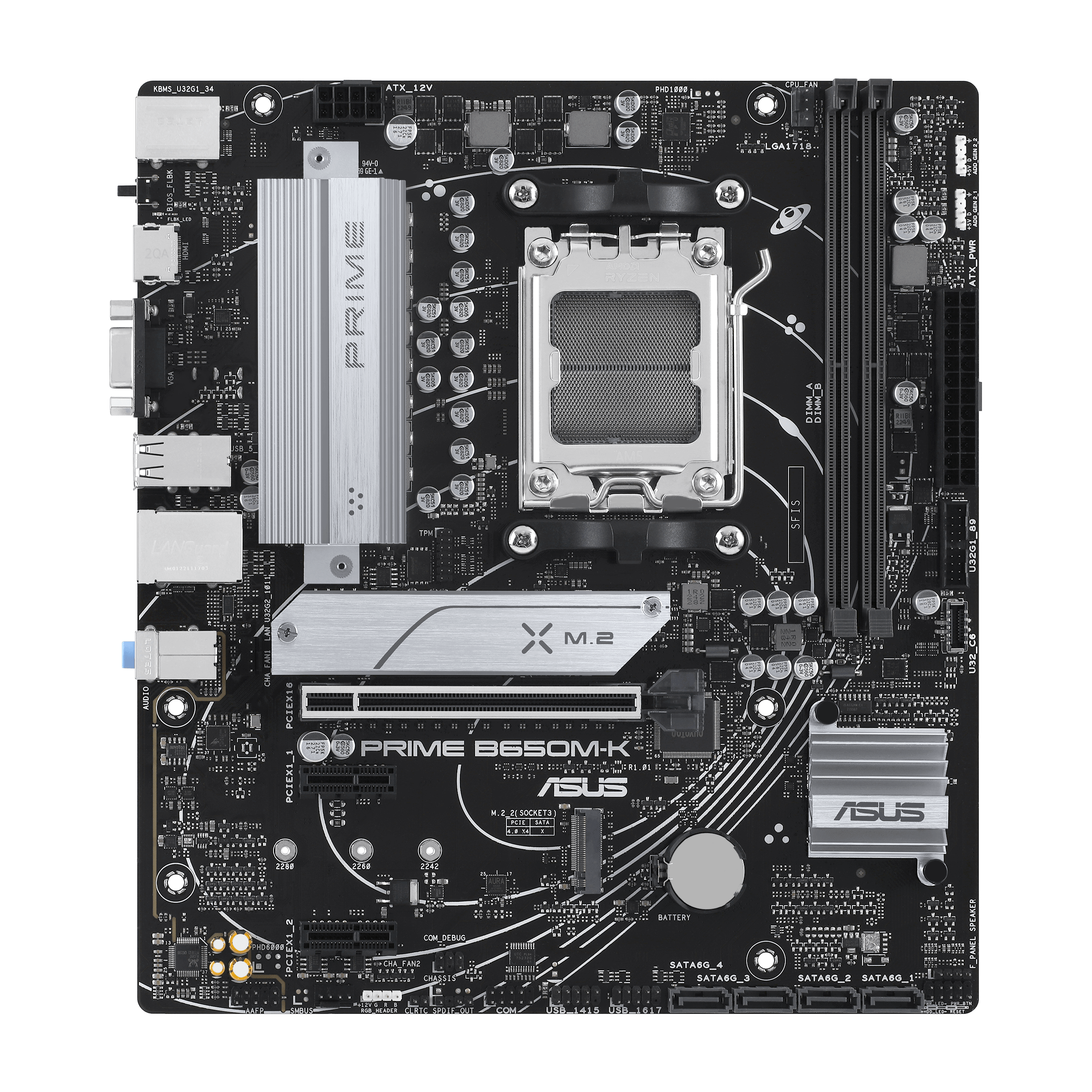 Материнская плата ASUS PRIME B650M-K AM5 2xDDR5 4xSATA3 RAID 2xM.2 VGA HDMI DP mATX