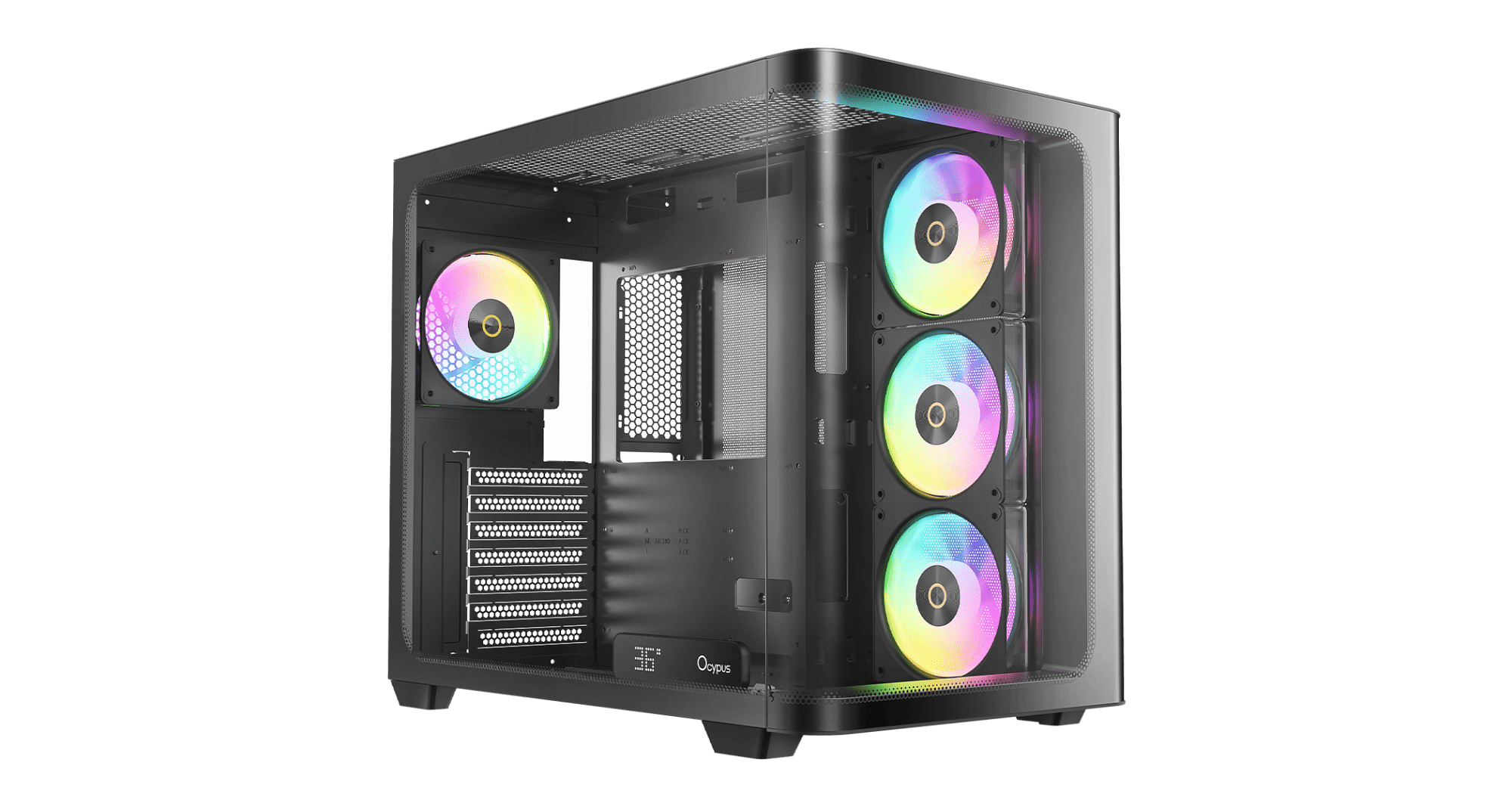 Корпус Ocypus Iota C70 BK Curve ARGB Digital ATX/mATX/mITX 2xUSB Type-C Черный Iota-C70-BKD400CD-GL