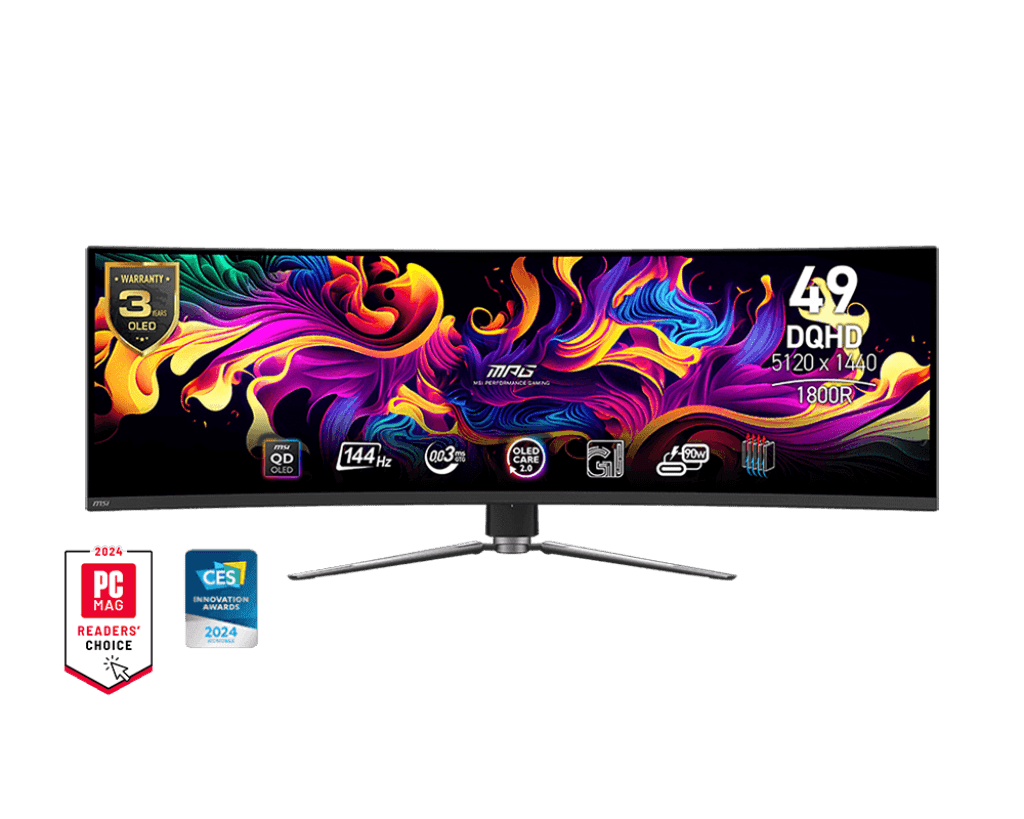 Монитор 49" MSI MPG 491CQP QD-OLED 5120x1440 144Hz 1800R 0.03ms 1.5млн:1 2xHDMI 1xDP 4xUSB