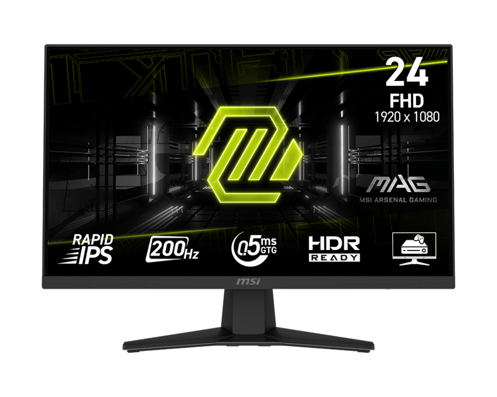 Монитор 23,8" MSI MAG 244F Rapid IPS 1920x1080 200Hz 0.5ms 300cd/m 1000:1 HDR DP HDMI Черный
