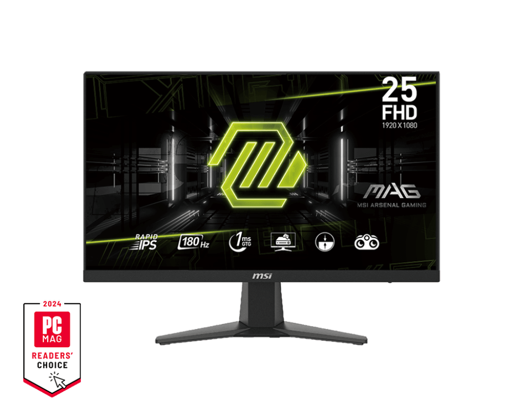 Монитор 24,5" MSI MAG 256F Rapid IPS 1920x1080 180Hz 1ms 250cd/m 1000:1 250cd/m  DP 2xHDMI Черный