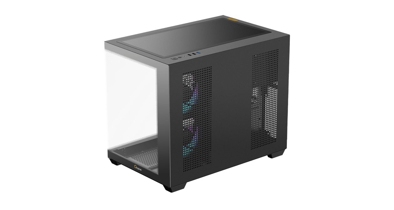 Корпус Ocypus Gamma C54 BK ARGB mATX/ITX 3xUSB Черный Gamma-C54-BKD300XX-GL