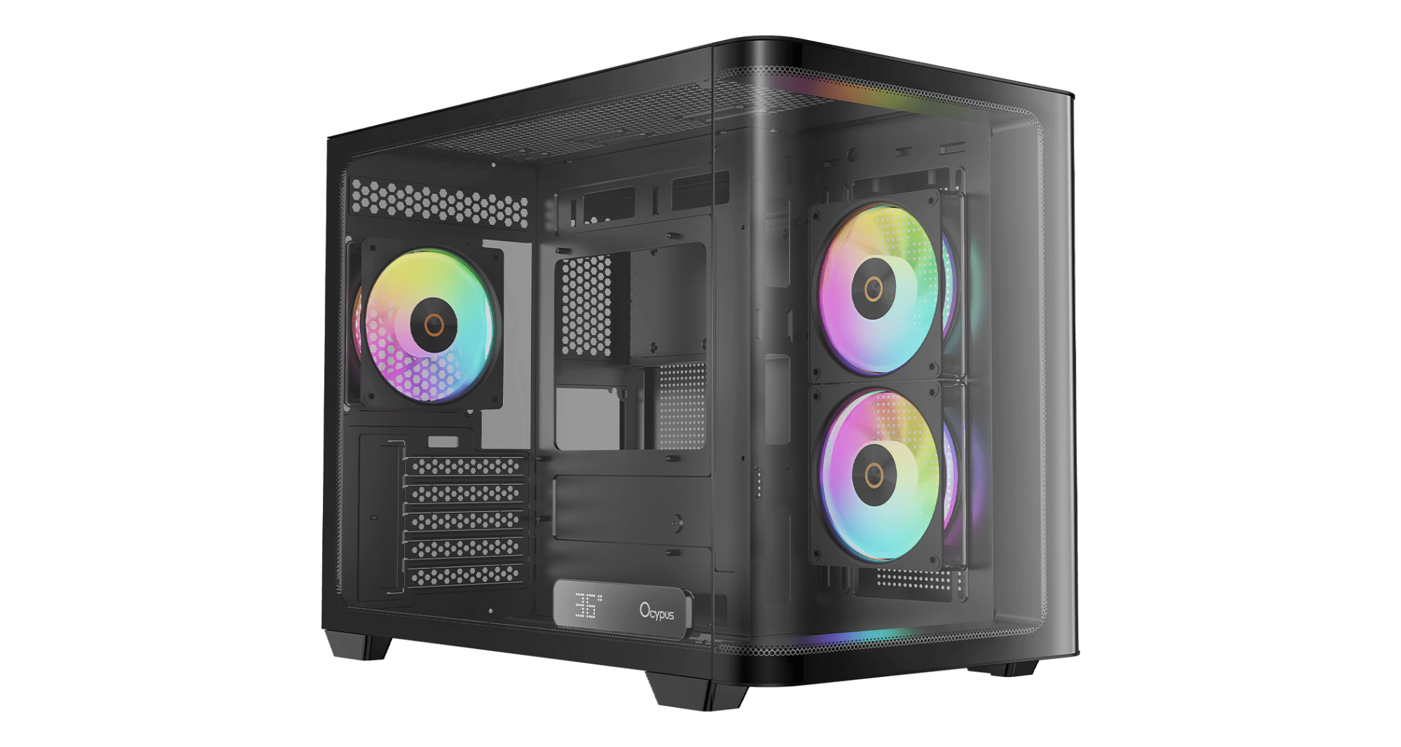 Корпус Ocypus Iota C50 BK Curve ARGB Digital mATX/ITX 2xUSB Type-C Черный Iota-C50-BKD300CD-GL