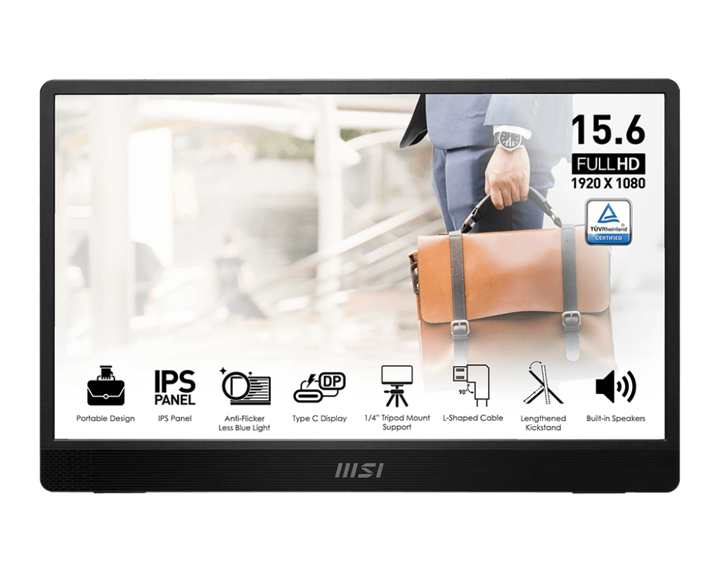 Портативный Ультратонкий Монитор 15.6" MSI PRO MP161 E2 IPS 1920х1080 60Hz 4ms Черный