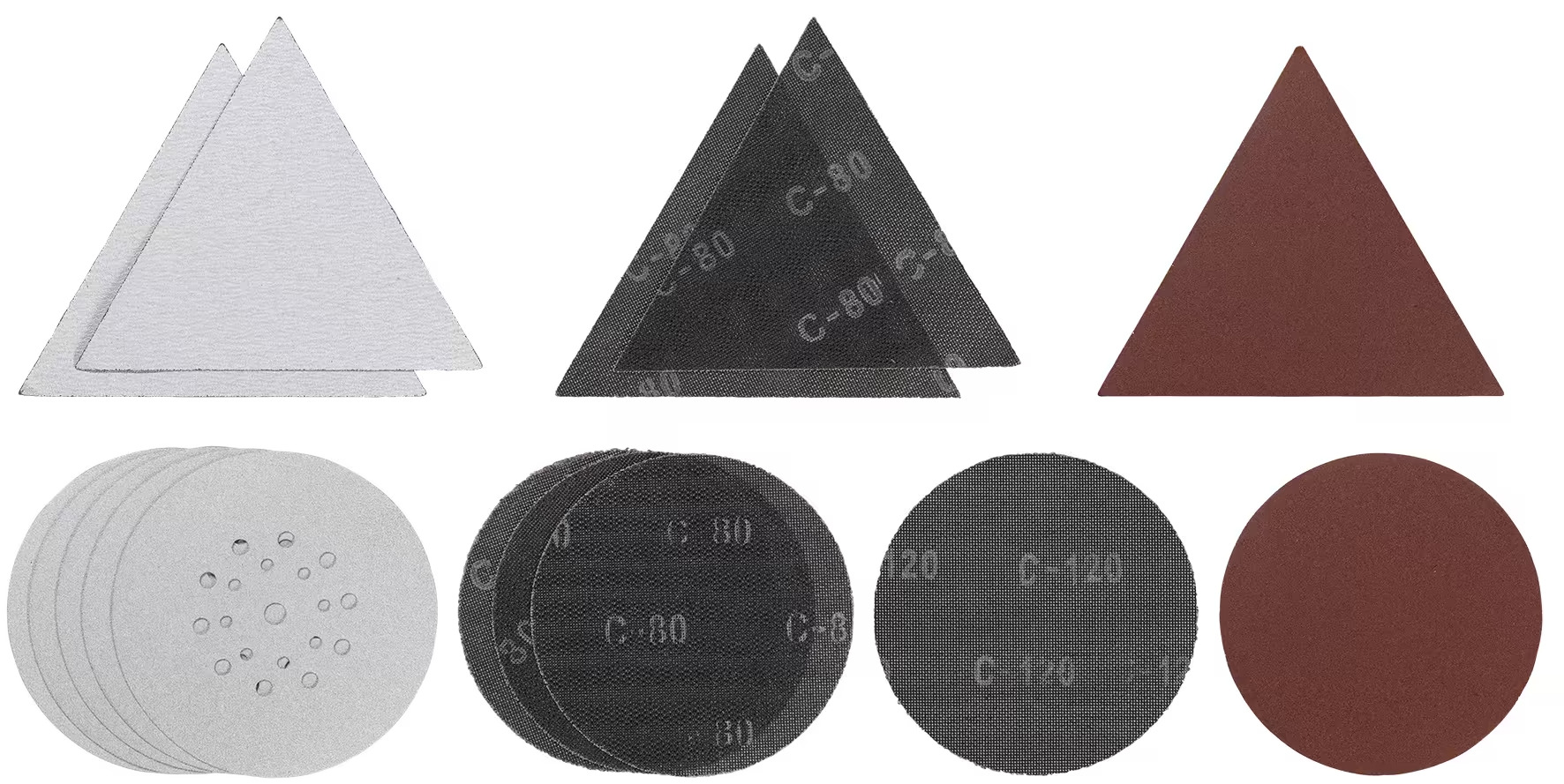 Шлифлисты в комплекте (круг + треуг) Einhell Git-Schl-Pap Set Ø 225 15tg (49491065)