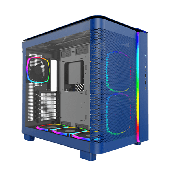 Корпус Montech KING 95 PRO (Prussian blue) ATX/Micro-ATX/Mini-ITX 2xUSB3.0 1xType-C 1xAudio Синий