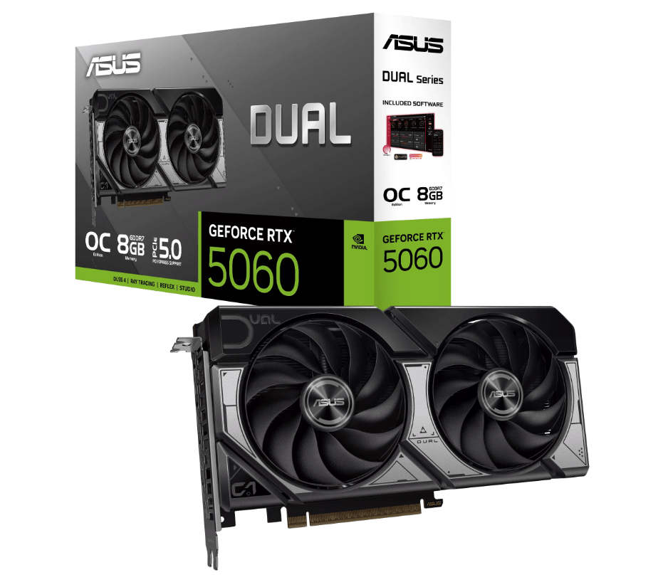 Видеокарта ASUS GeForce RTX5060 8GB, DUAL OC Edition  GDDR7 128-bit 1xHDMI 3xDP DUAL-RTX5060-O8G