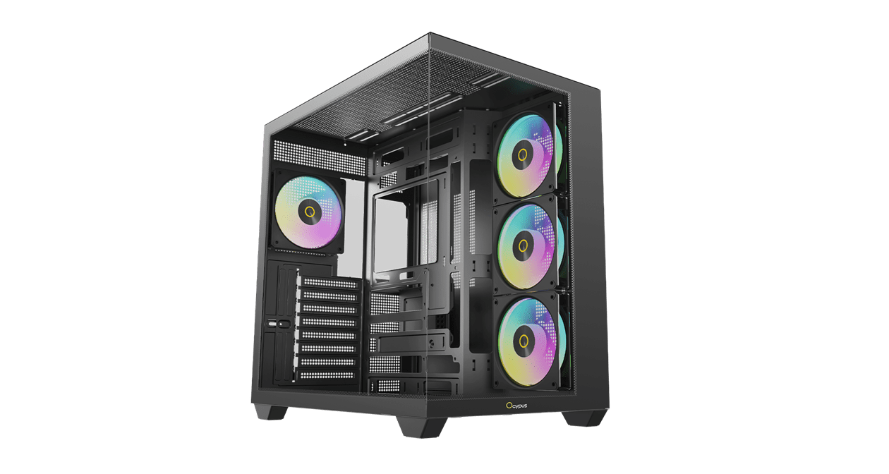 Корпус Ocypus Gamma C74 BK ARGB ATX/mATX/mini-ITX 2xUSB3.0 1xType-C Черный Gamma-C74-BKD400XX-GL