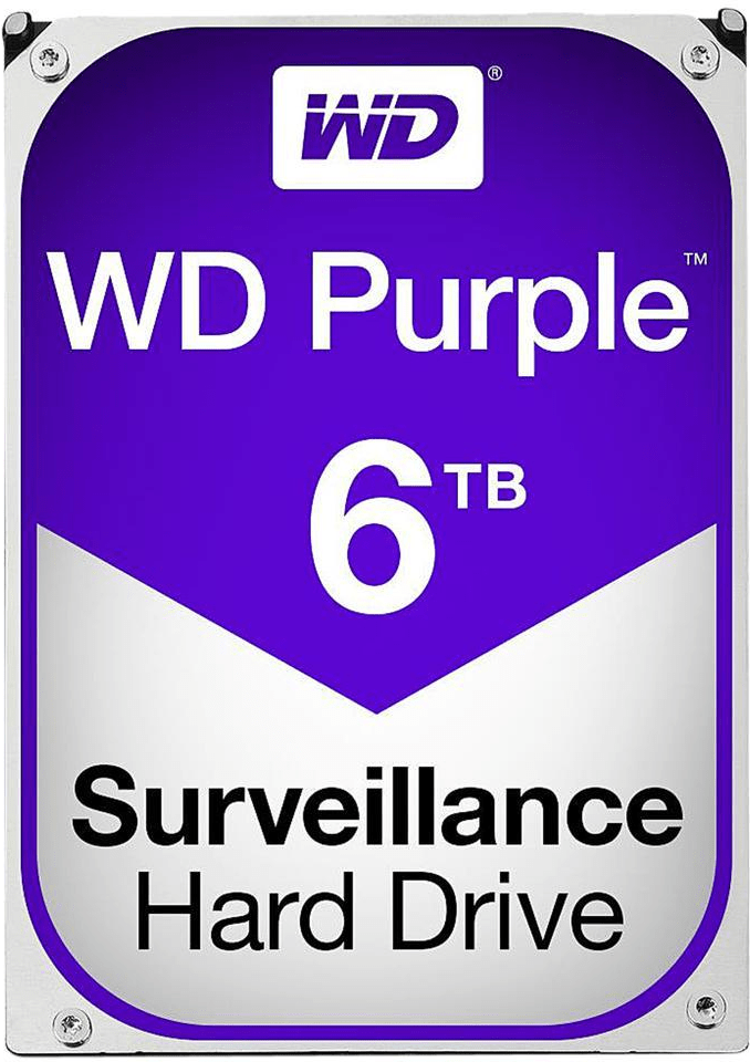 Жесткий диск для видеонаблюдения HDD  6Tb Western Digital Purple SATA 6Gb/s 256Mb 3,5" WD64PURZ
