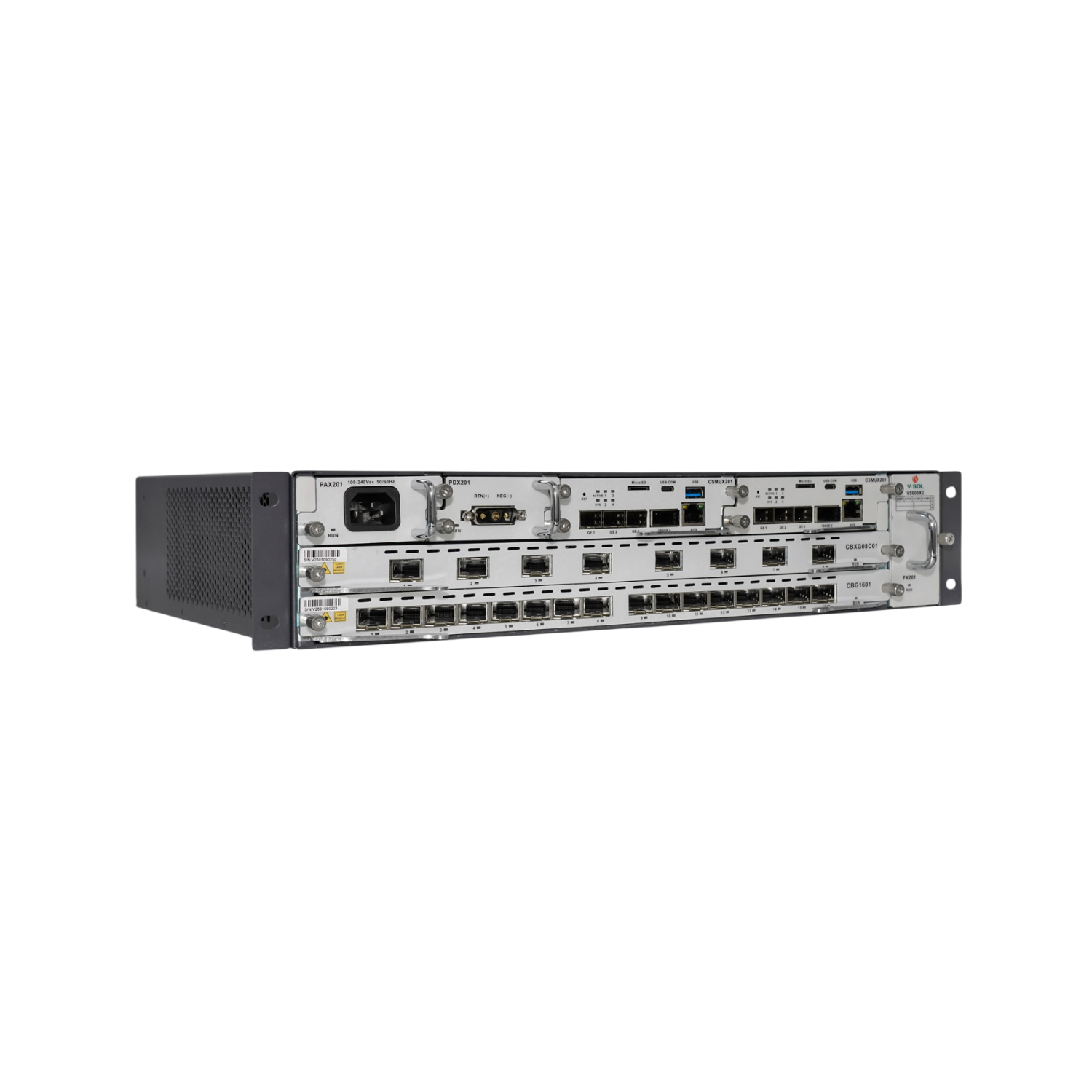 V-SOL V5600X2 — Шасси OLT высокой плотности 2U (До 32 портов GPON/Combo PON, uplink 100G QSFP28 / 10G SFP+, 1700 Gbps backplane)
