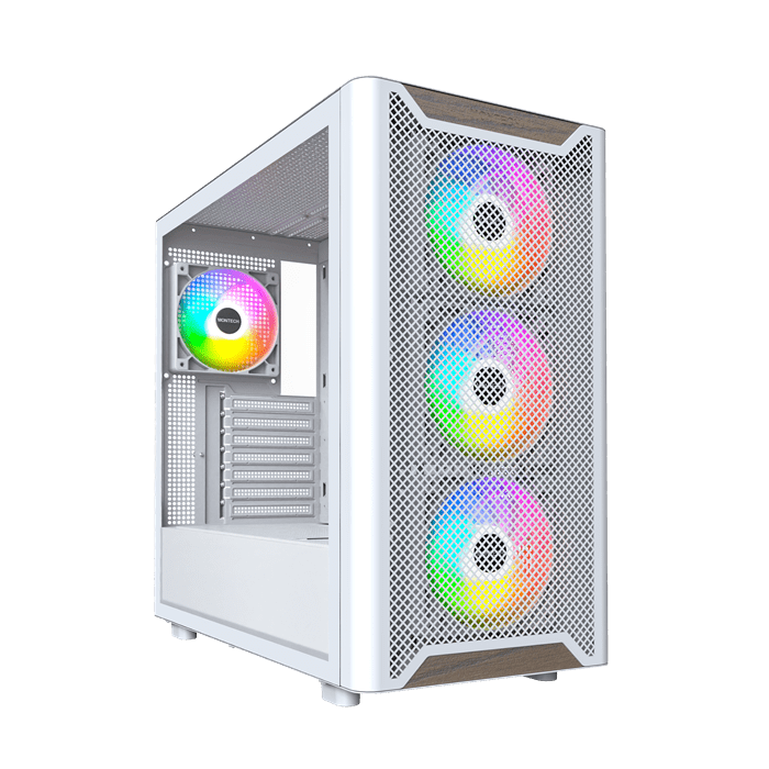 Корпус Montech XR Wood (W) ATX/Micro-ATX/Mini-ITX 2xUSB3.0 1xType-C 1xAudio 1xMic Белый