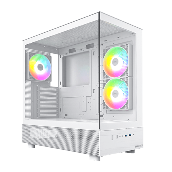 Корпус Montech XR (W) ATX/Micro-ATX/Mini-ITX 2xUSB3.0 1xType-C 1xAudio 1xMic Белый