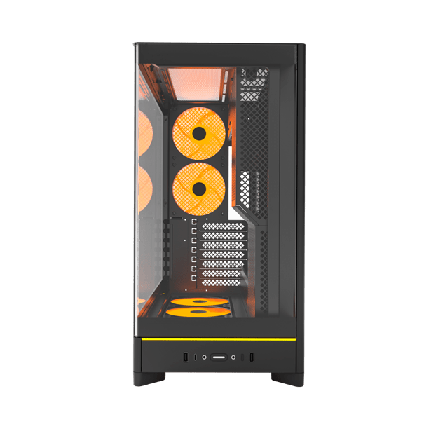 Корпус Montech HS02 PRO (B) ATX/Micro-ATX/Mini-ITX (Back-Connected MB) 2xUSB 1xType-C 1xAudio Черный