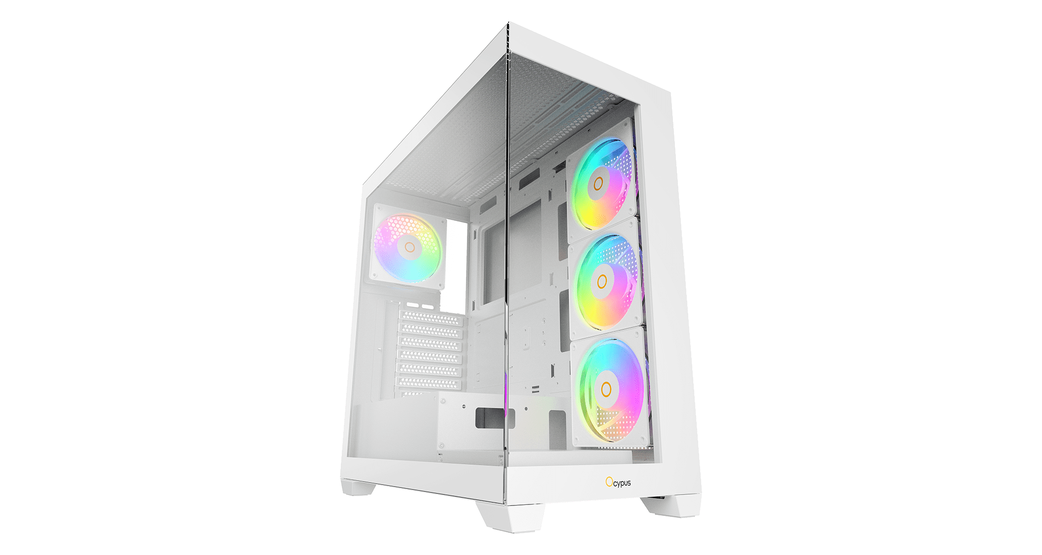 Корпус Ocypus Gamma C72 WH ARGB ATX/mATX/ITX 3xUSB Белый Gamma-C72-WHD400XX-GL