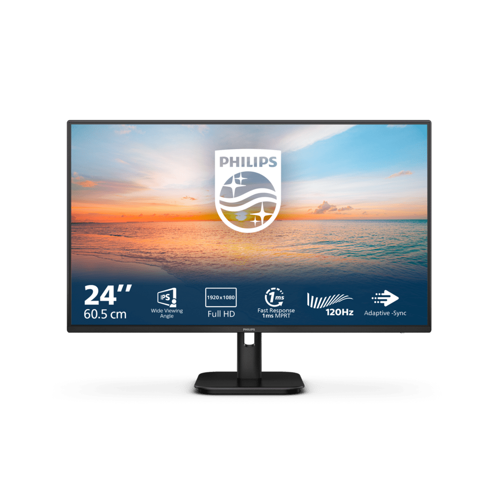 Монитор 23,8" PHILIPS 24E1N1100A/01 IPS 1920x1080 120Hz 1мс 300кд/м 1300:1 1xHDMI 1xVGA 2x2W Черный