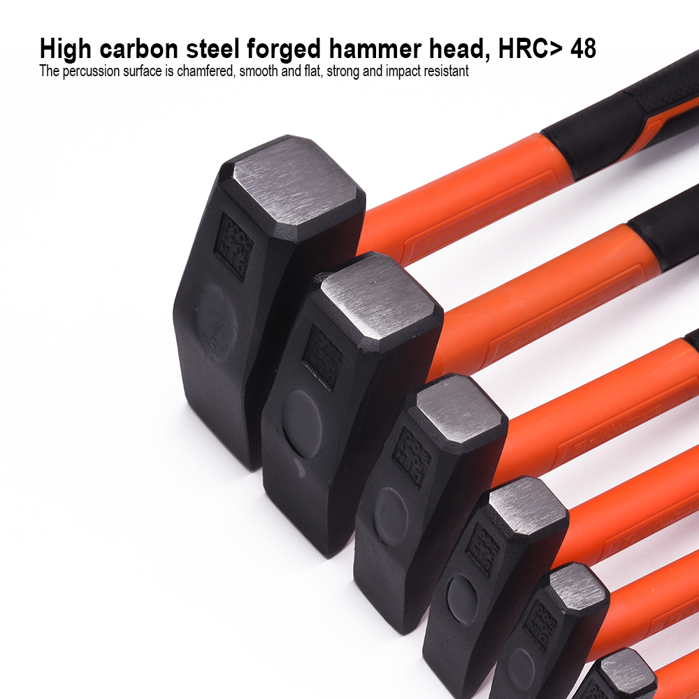 Молоток с фиберглассовой рукояткой, квадратный боек, 300 гр. Арт.590033