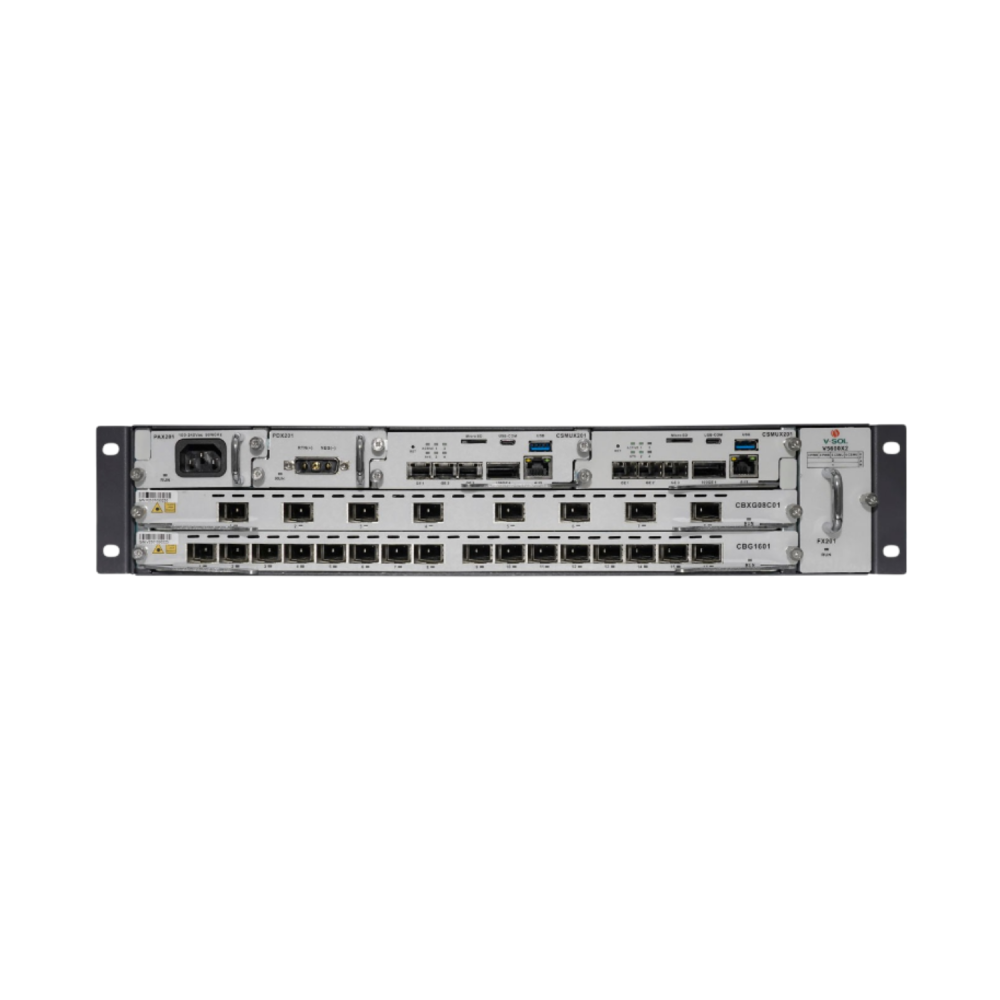 V-SOL V1600XG02 — 2-портовый GPON / XG-PON / XGS-PON OLT (1U, 19", 2× 10G SFP+, 2× GbE)