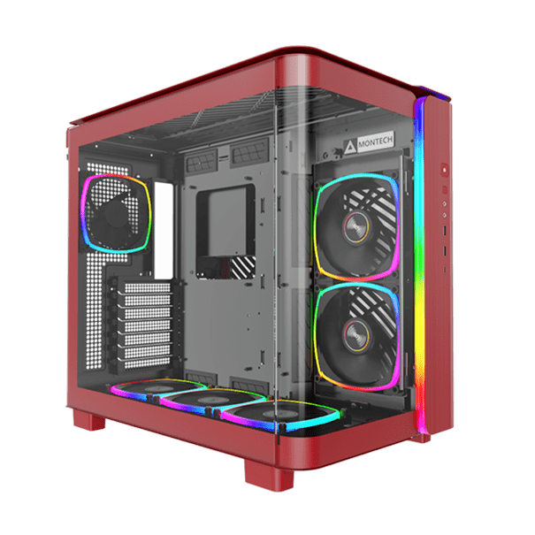 Корпус Montech KING 95 PRO (Red) ATX/Micro-ATX/Mini-ITX 2xUSB3.0 1xType-C 1xAudio 1xMic Красный