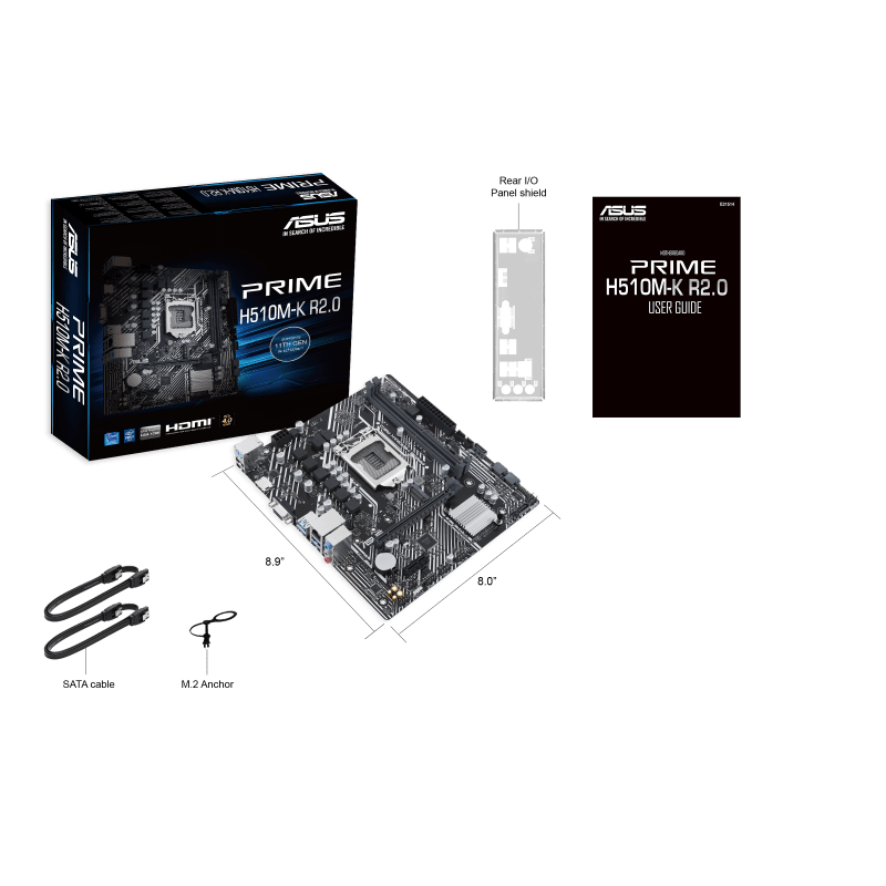 Материнская плата ASUS PRIME H510M-K R2.0 LGA1200 2xDDR4 4xSATA3 1xM.2 D-Sub HDMI mATX