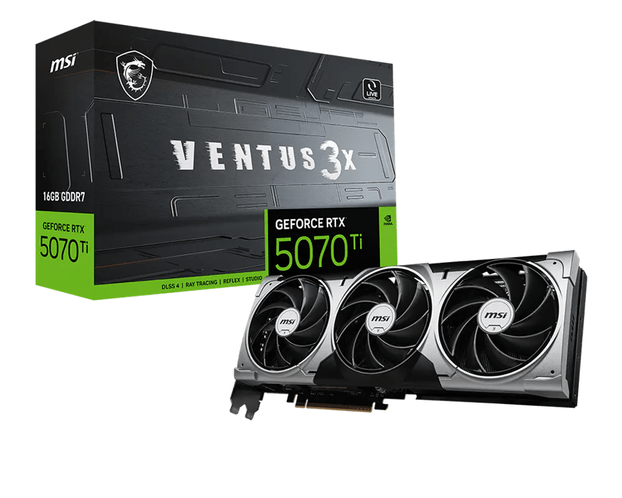 Видеокарта MSI GeForce RTX 5070 Ti 16G VENTUS 3X, 16Gb GDDR7 256-bit 1xHDMI 3xDP G507T-16V3