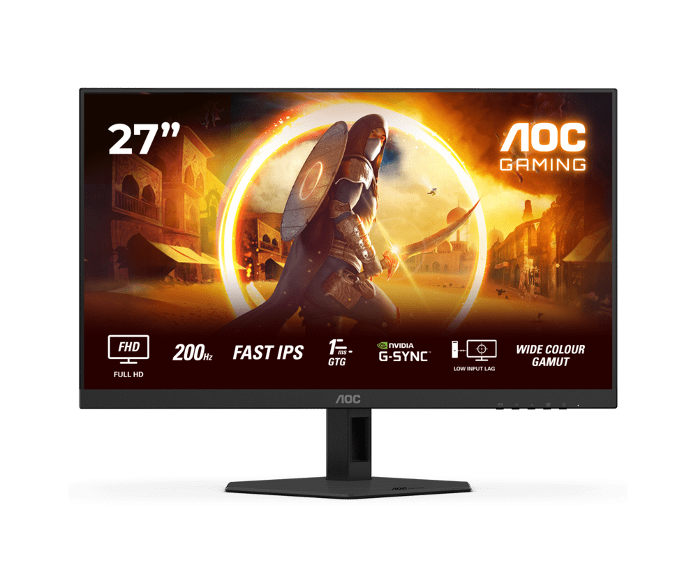 Монитор Игровой 27" AOC 27G4HRE/01 IPS 1920x1080 200Hz 0.5ms 300cd/m 1000:1 2xHDMI DP 2x2W Черный