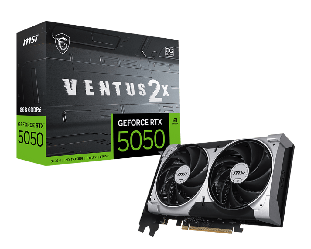 Видеокарта MSI GeForce RTX 5050 8G VENTUS 2X OC, 8G GDDR6 128bit 1xHDMI 3xDP G5050-8V2C