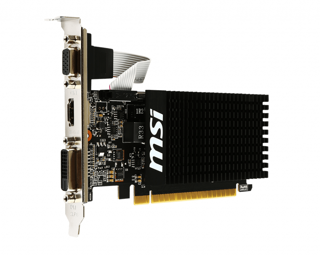 Видеокарта MSI GeForce GT 710, 2GB DDR3 64-bit 1xVGA 1xDVI 1xHDMI GT 710 2GD3H LP