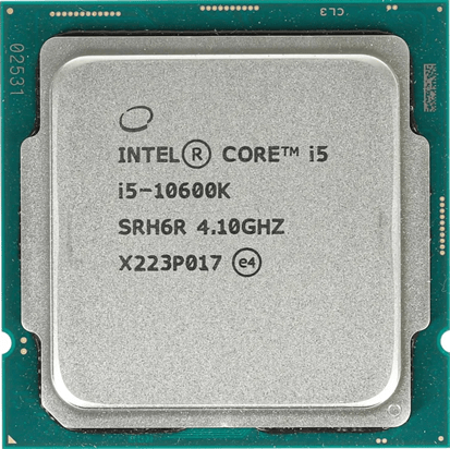 Процессор Intel Core i5-10600K 4,1GHz (4,8GHz) 12Mb 6/12 Comet Lake UHD 630 125W FCLGA1200 Tray