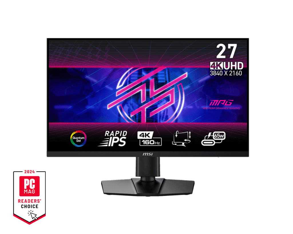 Монитор 27" MSI MPG 274URF QD Rapid IPS 3840x2160 160Hz 0.5ms 400cd/m 10млн:1 2xHDMI 1xDP USB-С