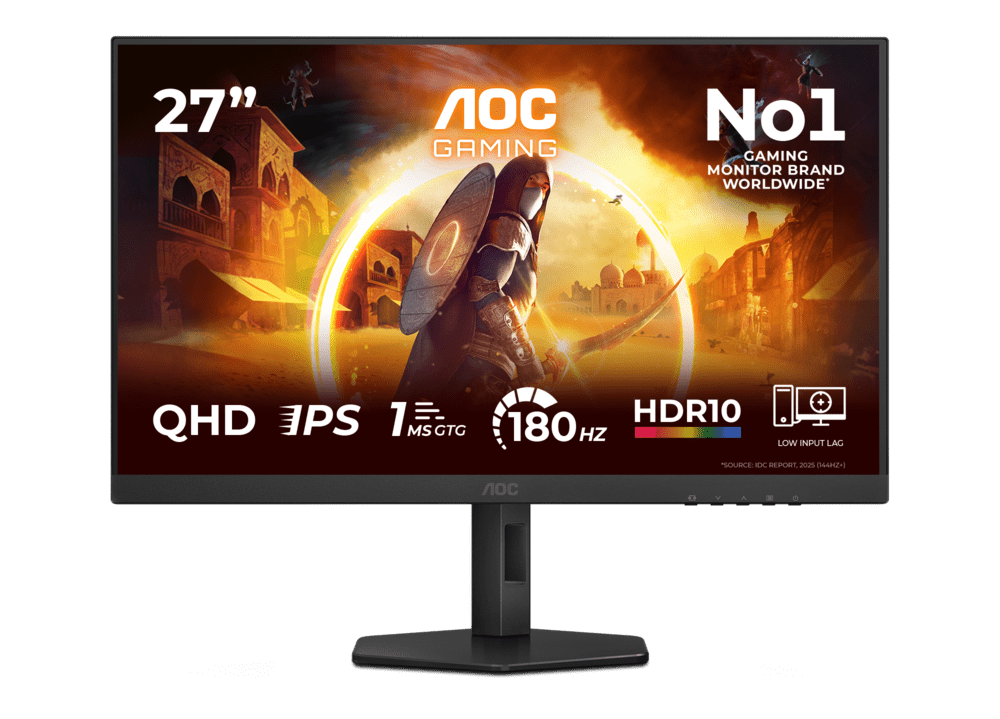 Монитор Игровой 27" AOC Q27G4XF/01/00 IPS 2560x1440 180Hz 1ms 300cd/m 1000:1 2xHDMI 1xDP Black
