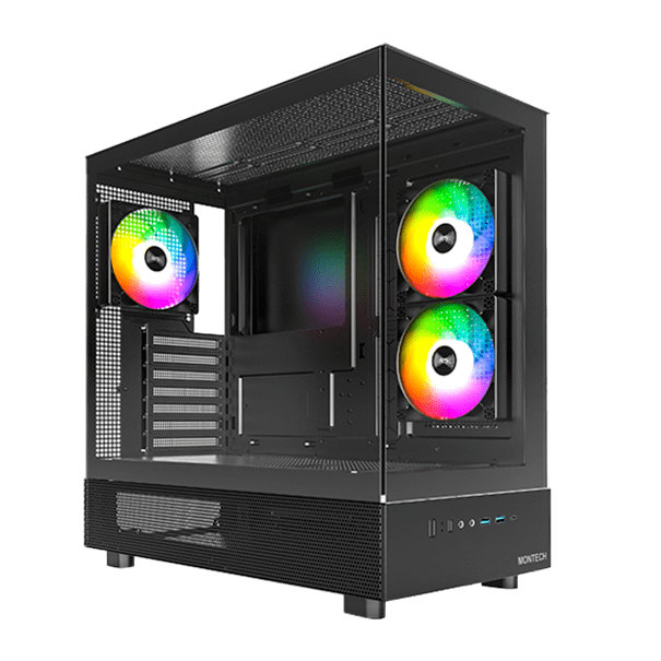 Корпус Montech XR (B) ATX/Micro-ATX/Mini-ITX 2xUSB3.0 1xType-C 1xAudio 1xMic Черный