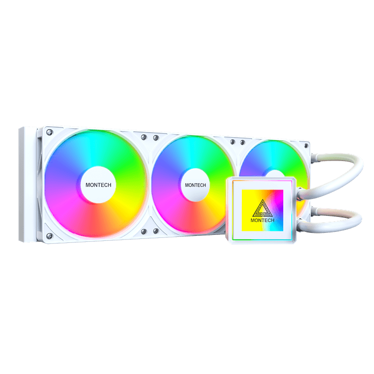 Водяное охлаждение для CPU Montech PureFlow ARGB 360 (W) TDP 320W 3x120 115x-1851/AM4/AM5 White