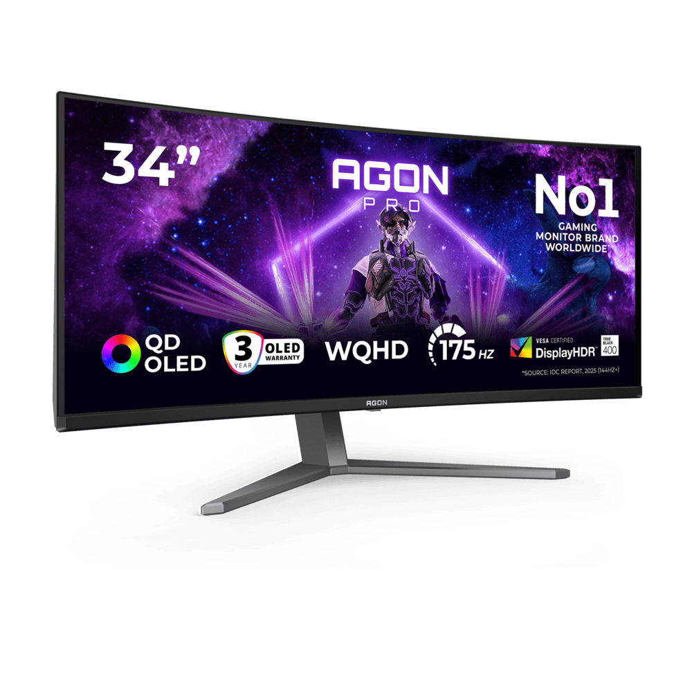 Монитор Игровой 34" AOC AG346UCD QD-OLED 3440x1440 175Hz 0.03ms 1000cd/m2 1,5M:1 2xHDMI 1xDP 2x8W