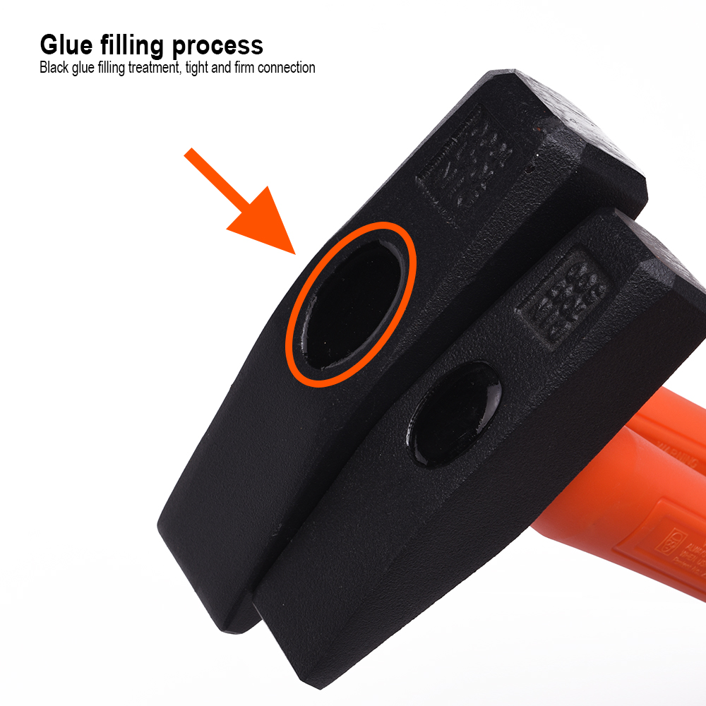 Молоток с фиберглассовой рукояткой, квадратный боек, 500 гр. Арт.590035