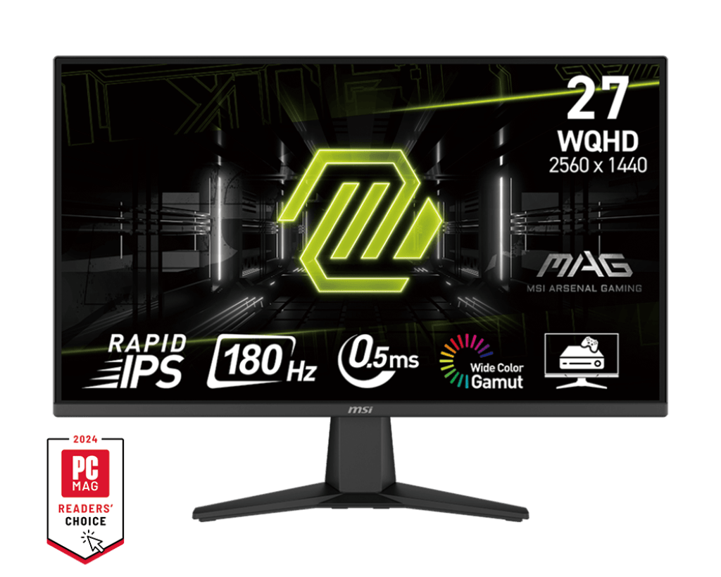 Монитор 27" MSI MAG 275QF IPS 2560x1440 180Hz 0,5ms 300cd/m 1000:1 HDR 1xDP 2xHDMI Черный