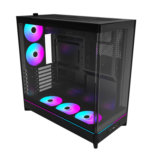 Корпус Montech HS02 PRO (B) ATX/Micro-ATX/Mini-ITX (Back-Connected MB) 2xUSB 1xType-C 1xAudio Черный