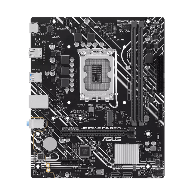 Материнская плата ASUS PRIME  H610M-F D4 R2.0, LGA1700 2xDDR4 2xSATA3 1xM.2 1xHDMI mATX