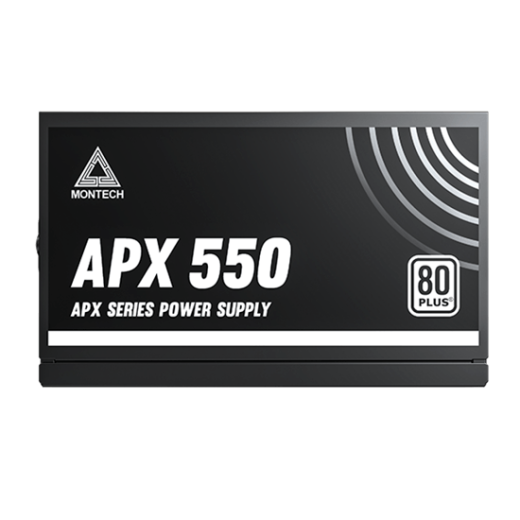 Блок питания Montech  550W, APX 550W, Non Modular, ATX, 80+ WHITE, КПД 90%, Fan 120mm, Черный