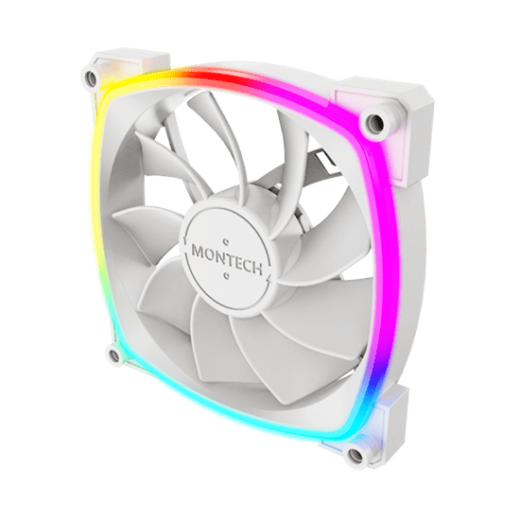 Вентилятор для корпуса Montech RX120 PWM (W) 1x(120x120x25mm)/800-1600RPM/59CFM/27dBA/Reverse Белый
