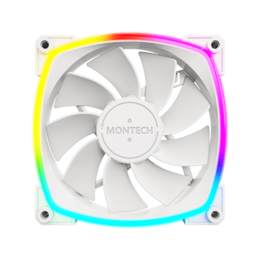 Вентилятор для корпуса Montech RX120 PWM (W) 1x(120x120x25mm)/800-1600RPM/59CFM/27dBA/Reverse Белый