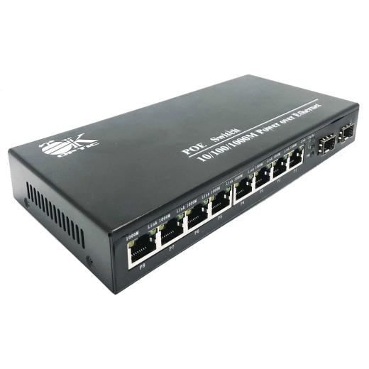 неуправляемый poe коммутатор ok-6208ge-sfp