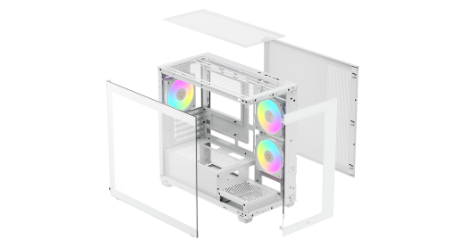Корпус Ocypus Gamma C52 WH ARGB mATX/ITX 3xUSB Белый Gamma-C52-WHD300XX-GL