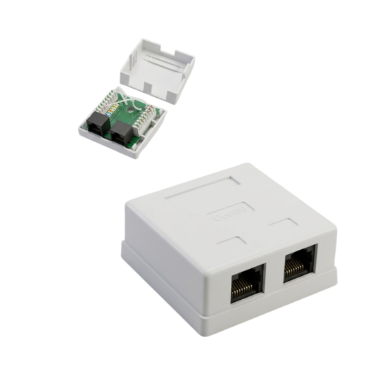Розетка Настенная телекоммуникационная 2 Модуля OK-2-RJ45