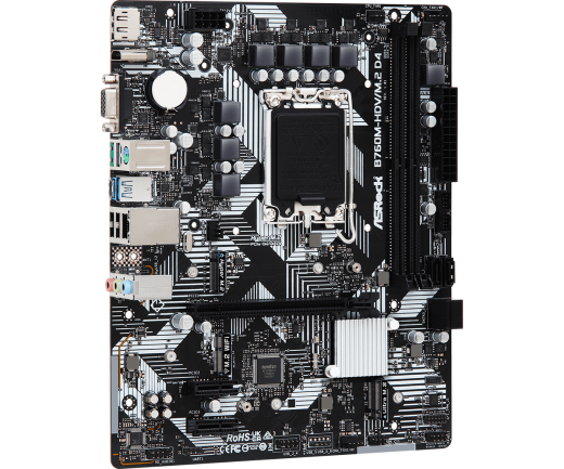Материнская плата ASRock B760M-HDV/M.2 D4 LGA1700 2xDDR4 4xSATA RAID M.2 VGA HDMI DP mATX