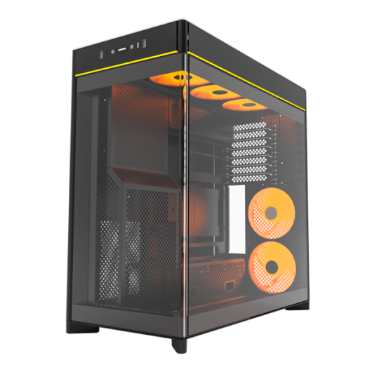 Корпус Montech HS02 PRO (B) ATX/Micro-ATX/Mini-ITX (Back-Connected MB) 2xUSB 1xType-C 1xAudio Черный