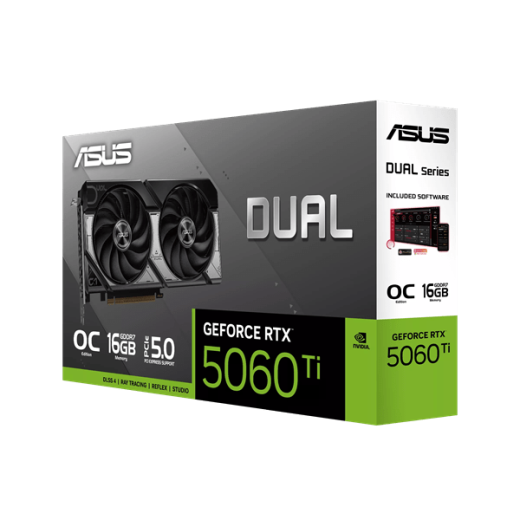 Видеокарта ASUS GeForce RTX5060 Ti 16Gb, DUAL OC GDDR7 128-bit 1xHDMI 3xDP DUAL-RTX5060TI-O16G