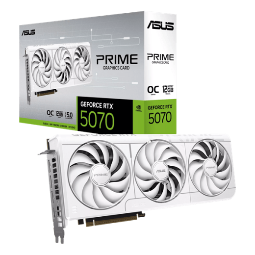 Видеокарта ASUS GeForce RTX5070 12Gb PRIME OC GDDR7 192-bit 1xHDMI 3xDP PRIME-RTX5070-O12G-WHITE