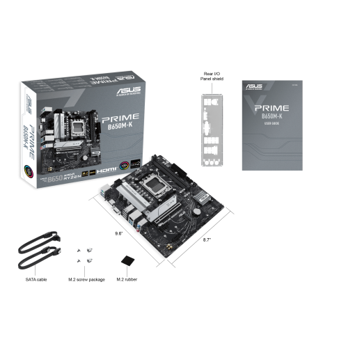Материнская плата ASUS PRIME B650M-K AM5 2xDDR5 4xSATA3 RAID 2xM.2 VGA HDMI DP mATX