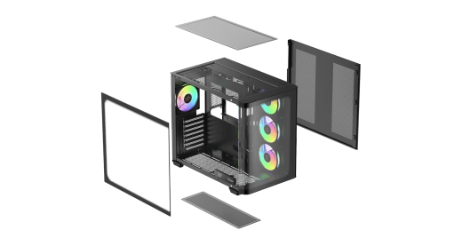 Корпус Ocypus Iota C70 BK Curve ARGB Digital ATX/mATX/mITX 2xUSB Type-C Черный Iota-C70-BKD400CD-GL